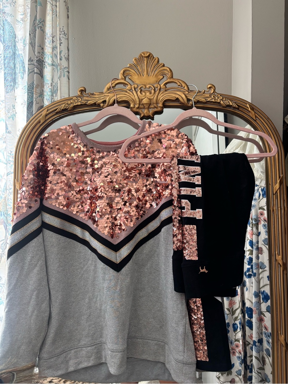 PINK Victoria's Secret Rose Gold Sequin Pullover